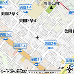 北海道札幌市豊平区美園２条周辺の地図