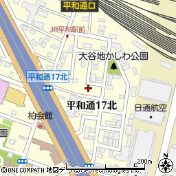北海道札幌市白石区平和通１７丁目北4-36周辺の地図