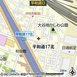 北海道札幌市白石区平和通１７丁目北4-37周辺の地図