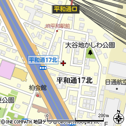 北海道札幌市白石区平和通１７丁目北4-8周辺の地図