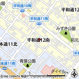 北海道札幌市白石区平和通１２丁目南周辺の地図