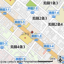 北海道新聞販売所　豊平区美園・野田販売所周辺の地図