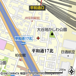 北海道札幌市白石区平和通１７丁目北4-24周辺の地図