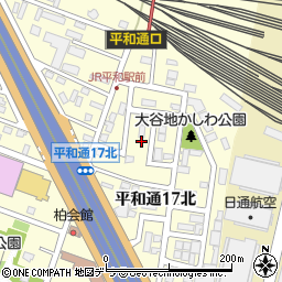 北海道札幌市白石区平和通１７丁目北4-22周辺の地図