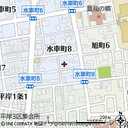 札幌水車町郵政宿舎２号棟周辺の地図