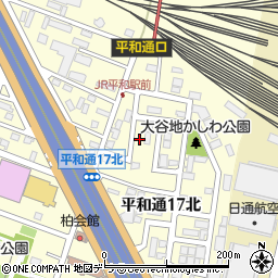 北海道札幌市白石区平和通１７丁目北4-13周辺の地図