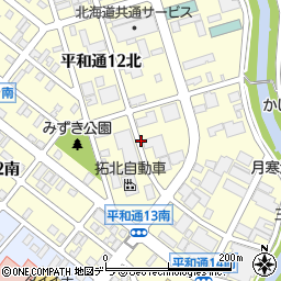 北海道札幌市白石区平和通１３丁目北周辺の地図