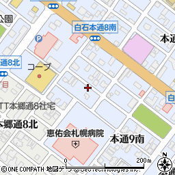 北海道札幌市白石区本通８丁目南周辺の地図