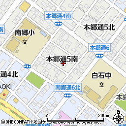 北海道札幌市白石区本郷通５丁目南周辺の地図