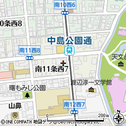 タイムズ南１１西７駐車場周辺の地図