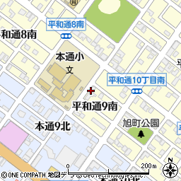 北海道札幌市白石区平和通９丁目南周辺の地図