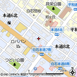 北海道札幌市白石区本通（７丁目北）周辺の地図