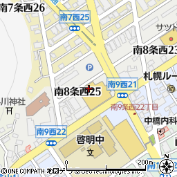 北海道札幌市中央区南８条西25丁目周辺の地図