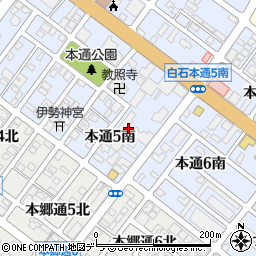 北海道札幌市白石区本通５丁目南周辺の地図