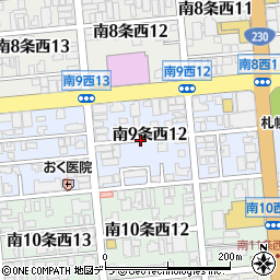 北海道札幌市中央区南９条西周辺の地図