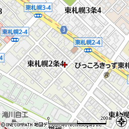 北海道札幌市白石区東札幌２条4丁目4-17周辺の地図