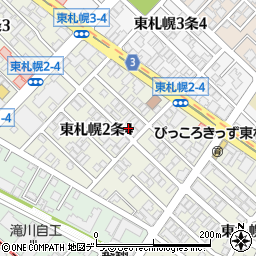 北海道札幌市白石区東札幌２条4丁目4-21周辺の地図