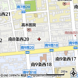 北海道札幌市中央区南８条西18丁目周辺の地図