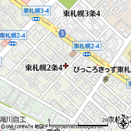 北海道札幌市白石区東札幌２条4丁目4-15周辺の地図