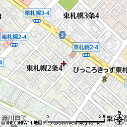 北海道札幌市白石区東札幌２条4丁目4-13周辺の地図
