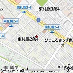 北海道札幌市白石区東札幌２条4丁目4-12周辺の地図