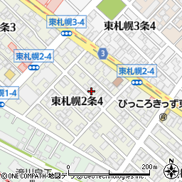北海道札幌市白石区東札幌２条4丁目4-22周辺の地図