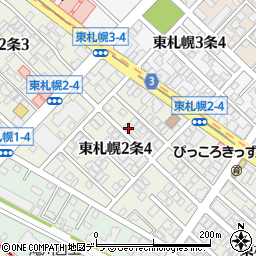 北海道札幌市白石区東札幌２条4丁目4-25周辺の地図