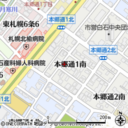 北海道札幌市白石区本郷通１丁目南周辺の地図
