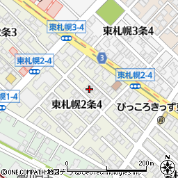 北海道札幌市白石区東札幌２条4丁目4周辺の地図