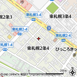 北海道札幌市白石区東札幌２条4丁目4-28周辺の地図