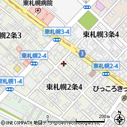 北海道札幌市白石区東札幌２条4丁目4-4周辺の地図
