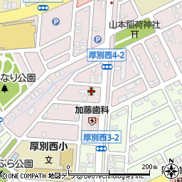 セブンイレブン札幌厚別西４条店周辺の地図