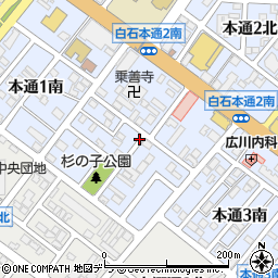 北海道札幌市白石区本通２丁目南周辺の地図
