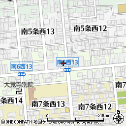 北海道札幌市中央区南６条西周辺の地図