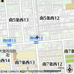 札幌南六条郵便局周辺の地図