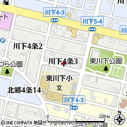 北海道札幌市白石区川下４条3丁目周辺の地図