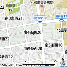 北海道札幌市中央区南４条西20丁目周辺の地図