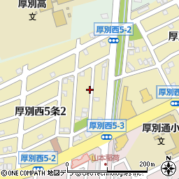 北海道札幌市厚別区厚別西５条周辺の地図