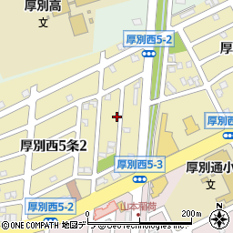 北海道札幌市厚別区厚別西５条周辺の地図