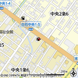 北海道エネルギー株式会社　白石中央ＳＳ周辺の地図