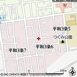 北海道札幌市西区平和３条6丁目1-12周辺の地図