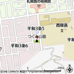 北海道札幌市西区平和３条5丁目2-1周辺の地図