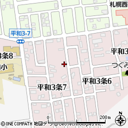 北海道札幌市西区平和３条7丁目1-11周辺の地図