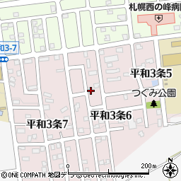 北海道札幌市西区平和３条6丁目1-23周辺の地図