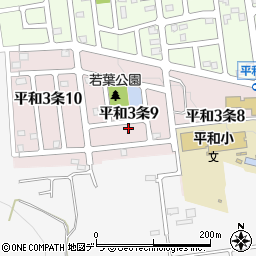 北海道札幌市西区平和３条9丁目5-14周辺の地図