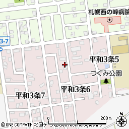 北海道札幌市西区平和３条6丁目1-7周辺の地図