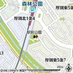 厚別東駅前公園トイレ周辺の地図