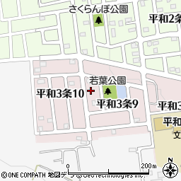 北海道札幌市西区平和３条9丁目4-6周辺の地図