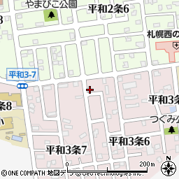 北海道札幌市西区平和３条6丁目1-35周辺の地図
