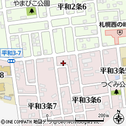 北海道札幌市西区平和３条6丁目1-34周辺の地図